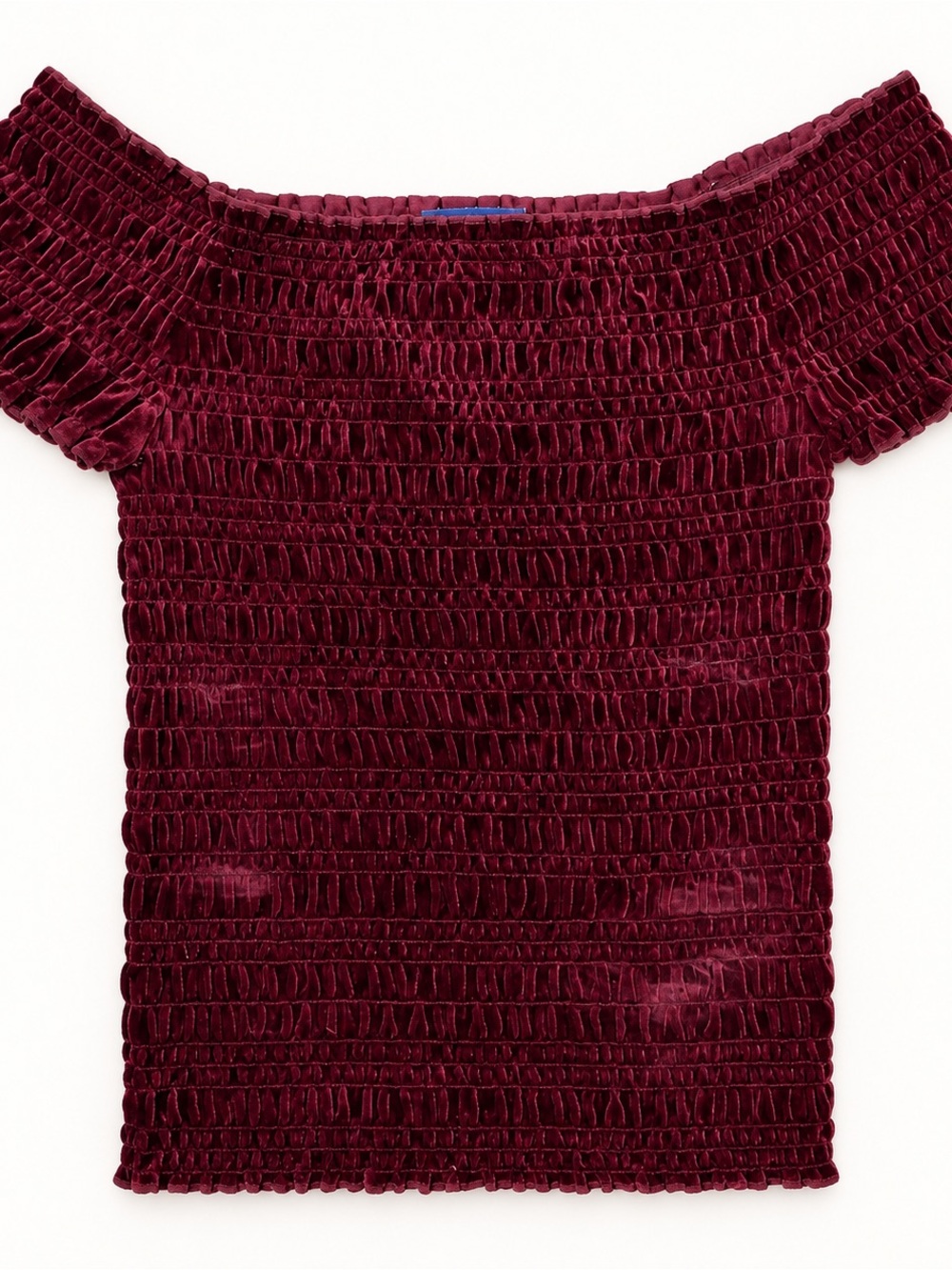 Aeropostale Burgundy Velvet Off-Shoulder Top | M